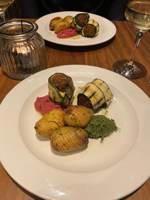 Quinoa and courgette wraps  at David Bann Restaurant in Edinburgh