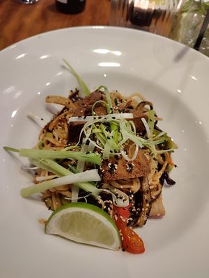 Asian noodles at David Bann Restaurant in Edinburgh
