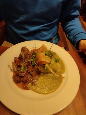 Seiten, oyster mushrooms at David Bann Restaurant in Edinburgh