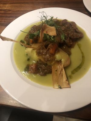 Seitan port and oyster mushroom bourguignon  at David Bann Restaurant in Edinburgh
