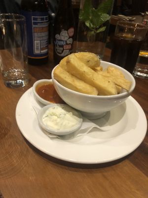 Chunky chips as starter  at David Bann Restaurant in Edinburgh