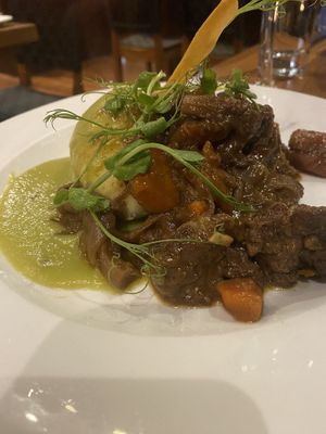 Seitan, port and oyster mushroom bourguignon #veganuary   at David Bann Restaurant in Edinburgh