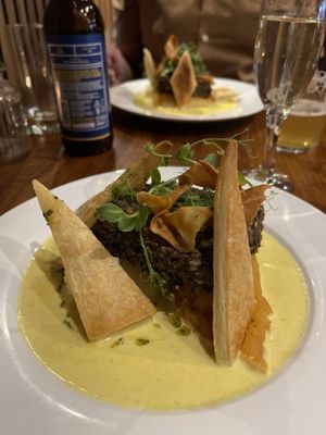 Vegan Haggis neeps n Tatties taste sensation just amazing   at David Bann Restaurant in Edinburgh