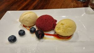 Homemade icecream and sorbets at David Bann Restaurant in Edinburgh