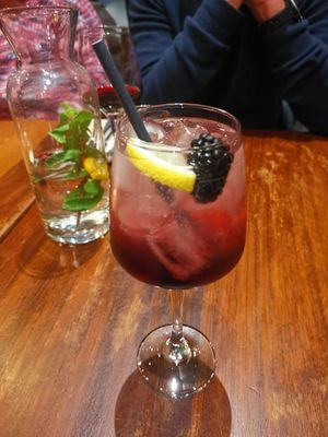 Blackberry mocktail at David Bann Restaurant in Edinburgh