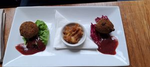 Thai fritters at David Bann Restaurant in Edinburgh