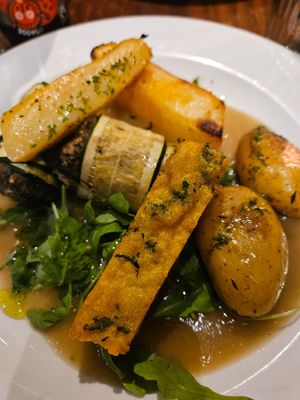 Vegan haggis at David Bann Restaurant in Edinburgh