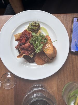 Mexican bean chili  at David Bann Restaurant in Edinburgh