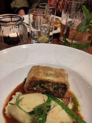 Mushroom strudel at David Bann Restaurant in Edinburgh