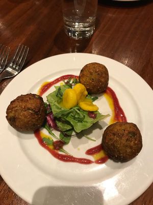 Appetiser - Thai Fritters - Delicious! at David Bann Restaurant in Edinburgh