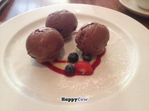 Chocolate ice cream. Their only vegan dessert. at David Bann Restaurant in Edinburgh