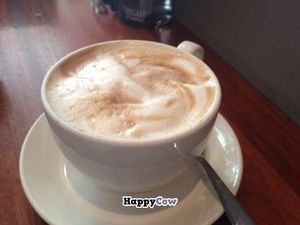 Ask for a latte with soya milk, and they'll think you're insane for being vegan. at David Bann Restaurant in Edinburgh