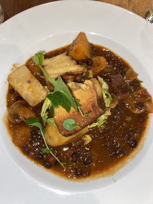 smoked tofu stew at David Bann Restaurant in Edinburgh