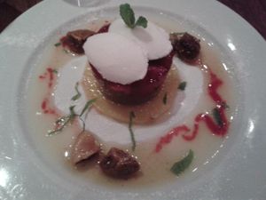 Tropical vegan dessert at David Bann Restaurant in Edinburgh