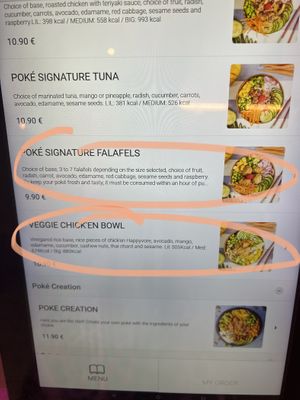 vegan options   at POKAWA in Nice