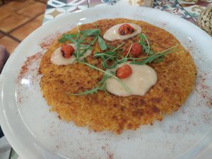 Mains / Socarrat de setas shimeji con all-i-oli at MMVF in Alcorcon