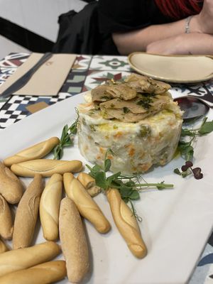 Ensaladilla con caballa de heura  at MMVF in Alcorcon
