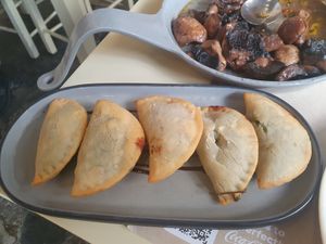 Spinach pies at Agrimia Restaurant in Crete