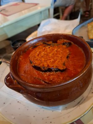 Baked eggplant at Agrimia Restaurant in Crete