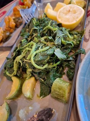 Boiled greens at Agrimia Restaurant in Crete