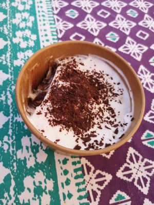 Vegan tiramisu at Bodhi in Leuven