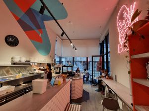 Inside, counter/kitchen at Bodhi in Leuven