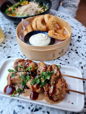 Skewers abd calamares at Bodhi in Leuven