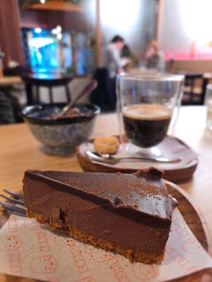 Cheese cake and coffee at Bodhi in Leuven