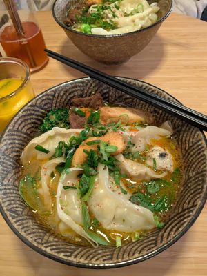 Heartwarming noodle soup with extra gyosa at Bodhi in Leuven