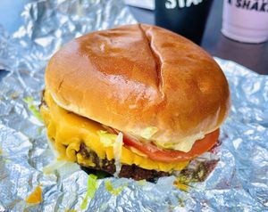 Chickpea patty cheese burger   at Stand-Up Burgers in Culver City
