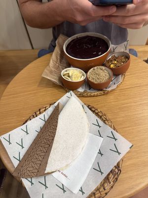 Tapioca and açai   at Tapí Tapioca Ipanema in Rio De Janeiro