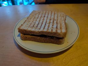 Onion jam tofu pesto sandwich! at Traven - Травень in Lviv