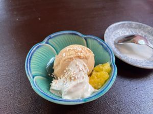 amazake ice cream at Velglow in Hirosaki