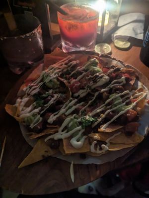 Vegan nachos at Finns Beach Club in Canggu