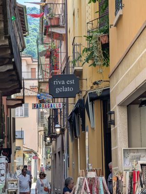Outside at Riva Est Gelato in Stresa