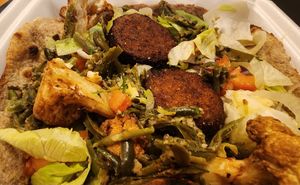 Well spiced green beans on salad were a treat! at Xenia A Kebab Grille in Harrisonburg