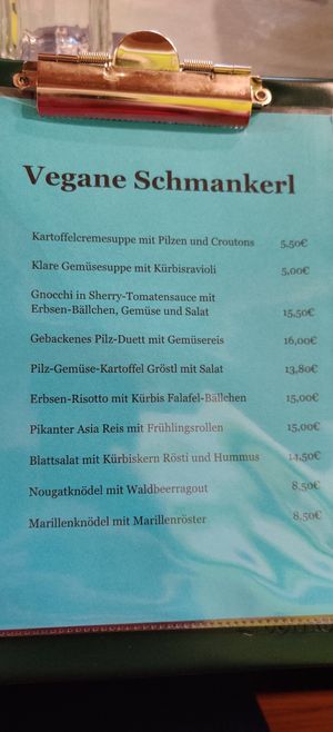 Vegan Menu at Gasthaus zur Alpe - Familie Graf in Steyr