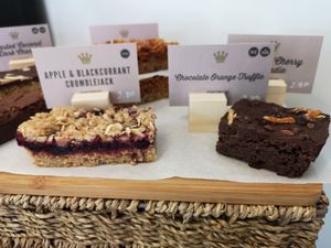 Selection of slices clearly marked vegan at Little Things Cafe in South East London