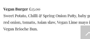 Menu at The Woodman in York