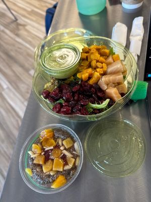 Harvest Salad and Chia Pudding  at Lunch Money in Telluride
