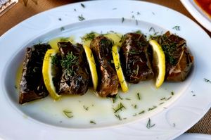 Stuffed vine leaves at Nefeli-Anait in Kefalonia