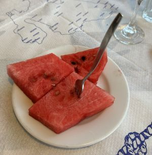 This was brought to me at the end of my meal as a treat free of chargee  at Nefeli-Anait in Kefalonia