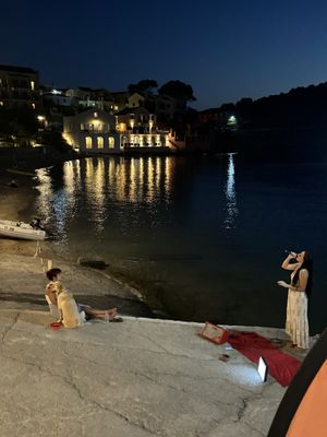 The view once the sun had set from my table   at Nefeli-Anait in Kefalonia