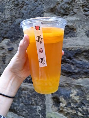 Summer fruit tea so refreshing 🍊 at Hea Tea & Coffee in Aberdeen