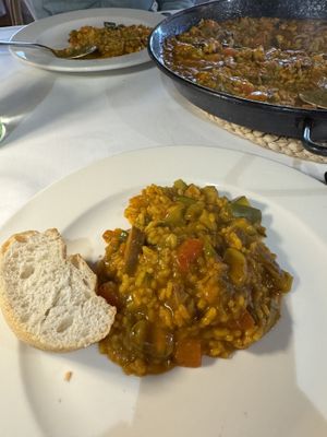 Paella con verduras  at La Siesta in Bolnuevo