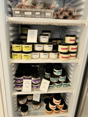 The ice cream freezer at Loved Gelato in Istanbul