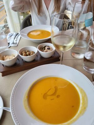 Creamy vegetable soup 🍲 at Casa Del Mar in Albufeira
