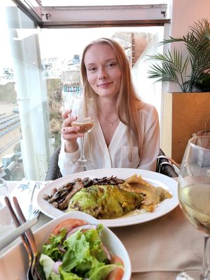 Grilled cabbage and tofu dish (look at the size of it!) at Casa Del Mar in Albufeira