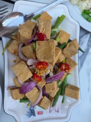 Tofu with chilli and onion at Tao Tao Ju in London