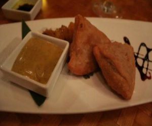 Samosa at Tidepools in Koloa